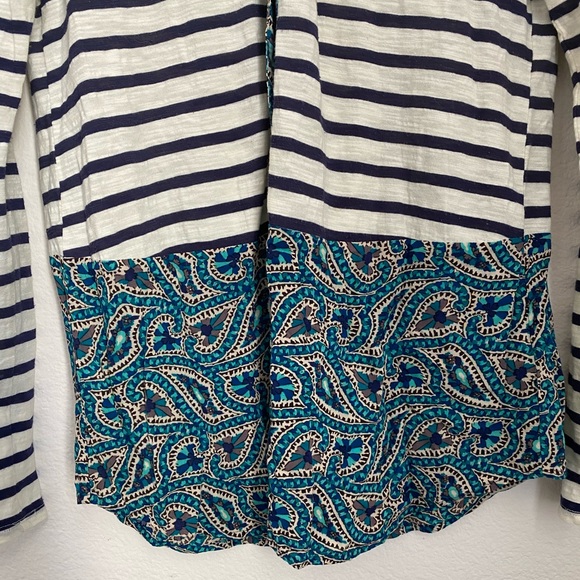Anthropologie Postage Stampe • Striped Paisley Collared Lightweight Blouse - Picture 4 of 15